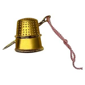 Wholesale Bulk Lot 12 Gold Tone Stylized Sewing Thimble Brooches Pins